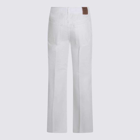  토템 팬츠 오프 화이트 코튼 진 오프 화이트 - TOTEME