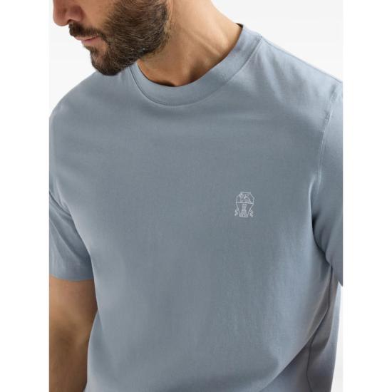  브루넬로 쿠치넬리 반팔 티셔츠 티셔츠 블루 - BRUNELLO CUCINELLI