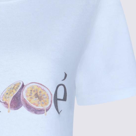  끌로에 반팔 티셔츠 코튼 로고 티셔츠 화이트 - CHLOE