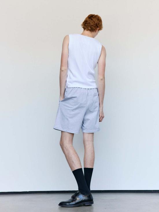  카미엘 포트젠스 민소매 티셔츠 Camiel Fortgens 아주르 립 화이트 코튼 탱크탑 - CAMIEL FORTGENS