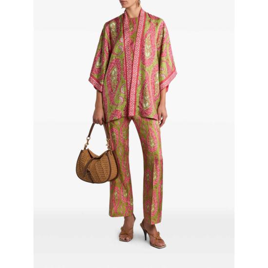  에트로 스트레이트 팬츠 팬츠 그린/핑크 - ETRO