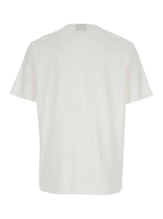  엠포리오 아르마니 반팔 티셔츠 크루넥 티셔츠 (앞면에 로고 자수) 화이트 - EMPORIO ARMANI