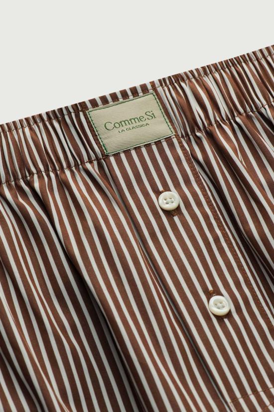  Comme Si 라운지 웨어 Cortado 스트라이프 복서 쇼츠를 입은  La Boxer Classica - COMME SI