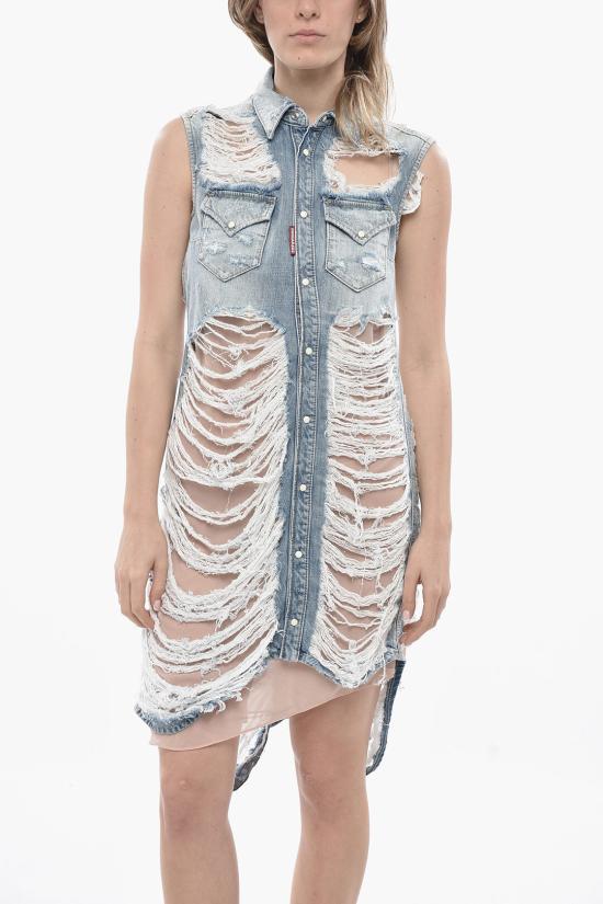  디스퀘어드2 숏 원피스 S72FV0029 STZ111 961 Blue - DSQUARED2