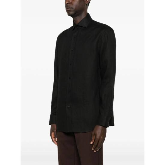  브루넬로 쿠치넬리 긴팔 셔츠 Brunello Cucinelli  블랙 - BRUNELLO CUCINELLI