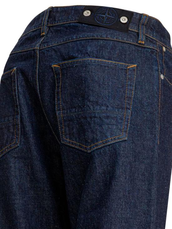  스톤 아일랜드 데님 팬츠 데님 코튼 진 블루 - STONE ISLAND