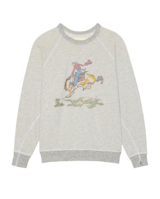  더 그레이트 스웨터 그레이트. 라이더 그래픽이 있는 대학 스웨트셔츠 - THE GREAT