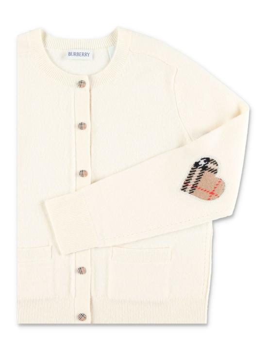  [키즈] 버버리 풀오버 키즈 울 & 캐시미어 가디건 아이보리 - BURBERRY