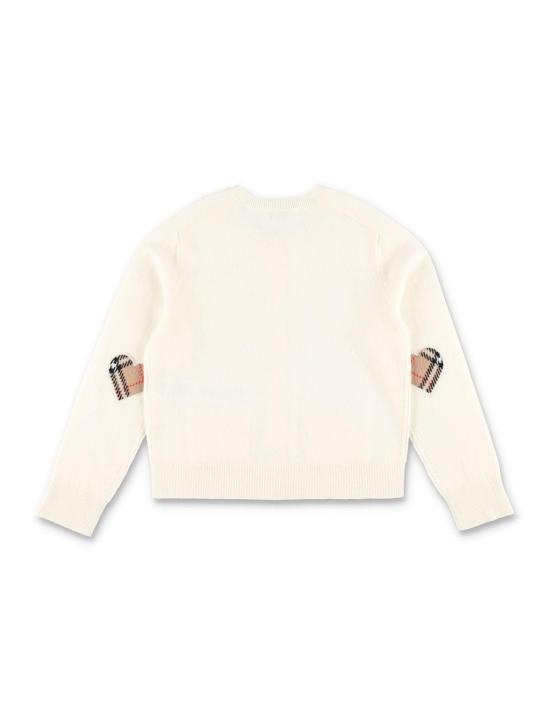  [키즈] 버버리 풀오버 키즈 울 & 캐시미어 가디건 아이보리 - BURBERRY