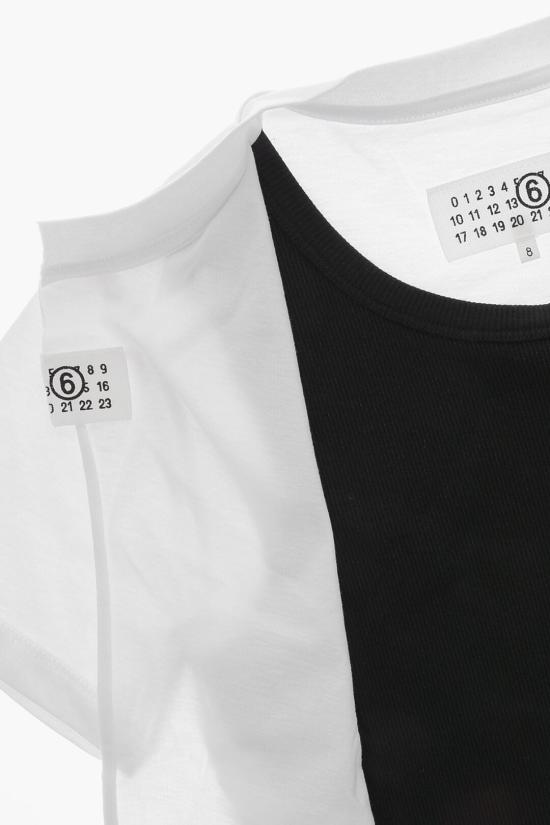  [키즈] 마르지엘라 티셔츠 M60773 MM04I M6C01 Black White - MAISON MARGIELA