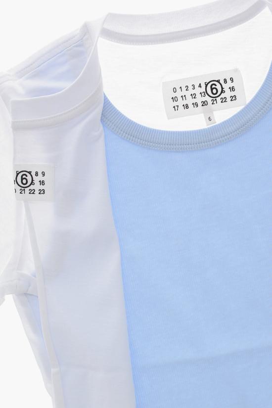  [키즈] 마르지엘라 티셔츠 M60773 MM04I M6C35 Azzurro Bianco - MAISON MARGIELA