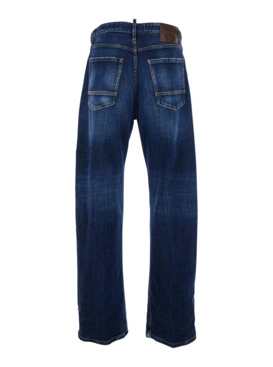  디스퀘어드2 데님 팬츠 Dsquared2 워싱 효과가 있는 파이브 포켓 진 (블루) - DSQUARED2