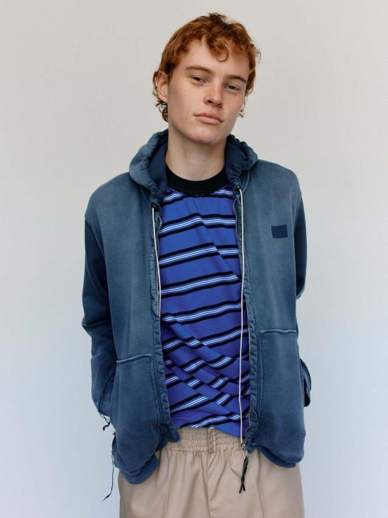  카미엘 포트젠스 긴팔 티셔츠 카미엘 포트겐스 네이비 선페이드 코튼 슬림핏 지퍼 후드티