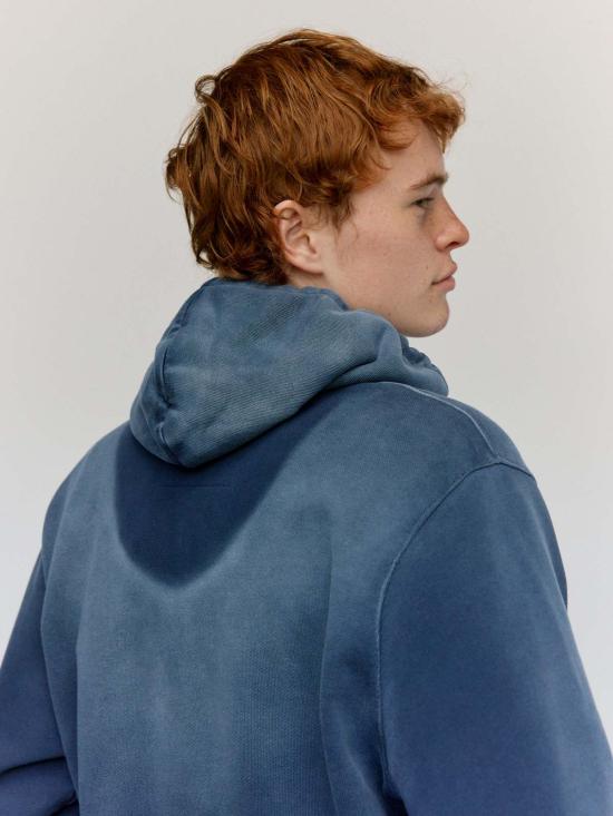  카미엘 포트젠스 긴팔 티셔츠 카미엘 포트겐스 네이비 선페이드 코튼 슬림핏 지퍼 후드티 - CAMIEL FORTGENS