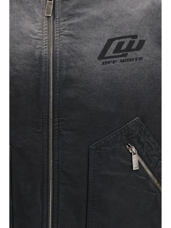 26SS 오프화이트 봄버 자켓 44XEH05OS26F001001 0001 BLACK - OFF WHITE