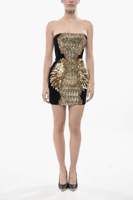  발망 숏 원피스 AF1R1002PB51EAD Nero Oro