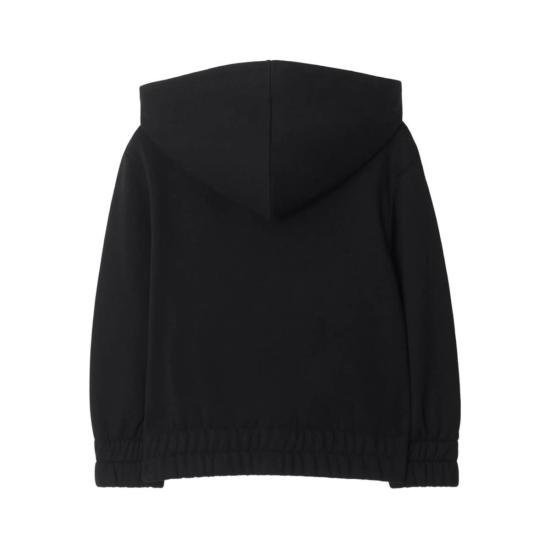  [키즈] 버버리 풀오버 아동용  로고 지퍼 스웨트셔츠 블랙 - BURBERRY