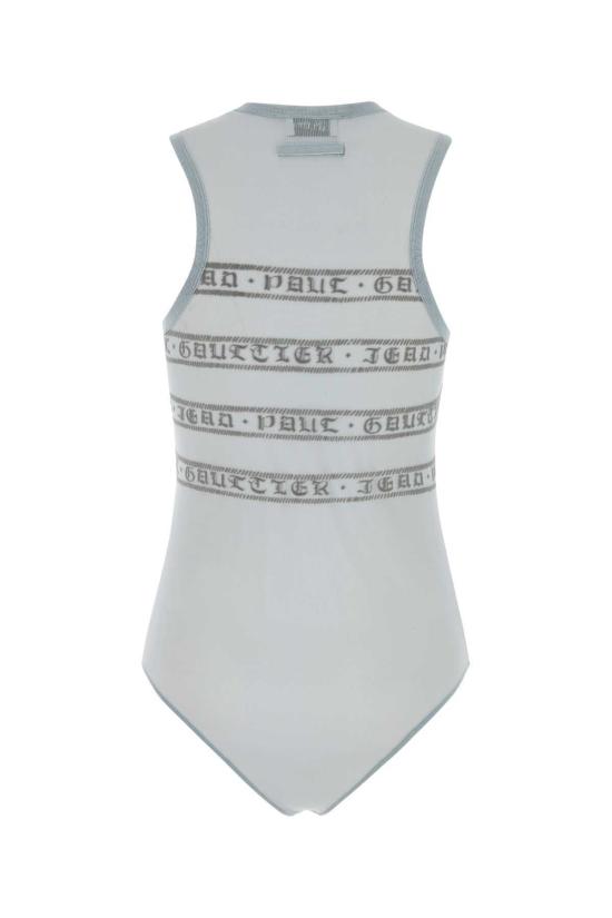  장 폴 고티에 바디수트 티셔츠 파스텔 라이트 블루 스트레치 메시 보디수트 라이트 블루 - JEAN PAUL GAULTIER