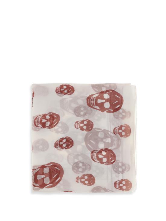 26SS 알렉산더 맥퀸 클래식 실크 블렌드 스컬 스카프 8078893052Q 9232 PINK