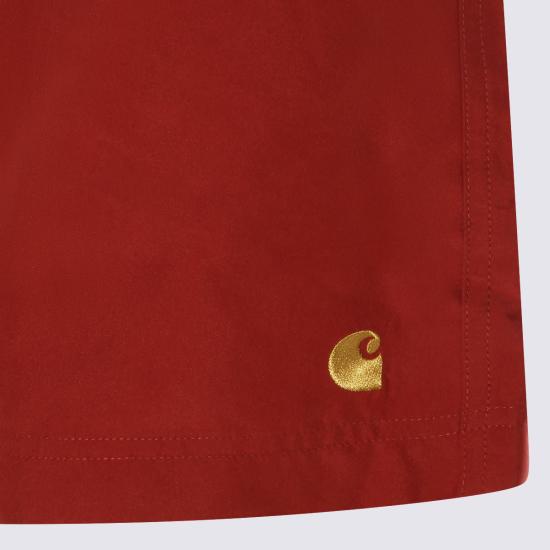 칼하트 스윔팬츠 카하트 비치웨어 수영 반바지 옥사이드 레드 - CARHARTT