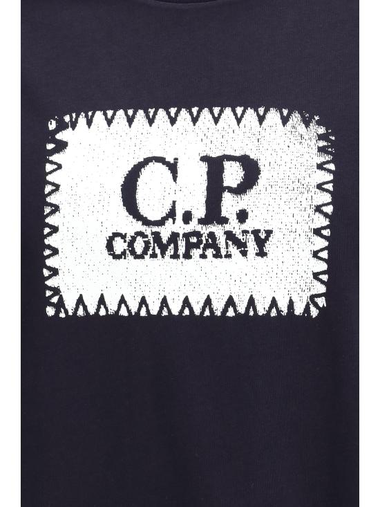 26SS 씨피 컴퍼니 저지 30/1 숏슬리브 로고 라벨 티셔츠 RCCMTS723A005100W 888 BLUE - C.P. COMPANY