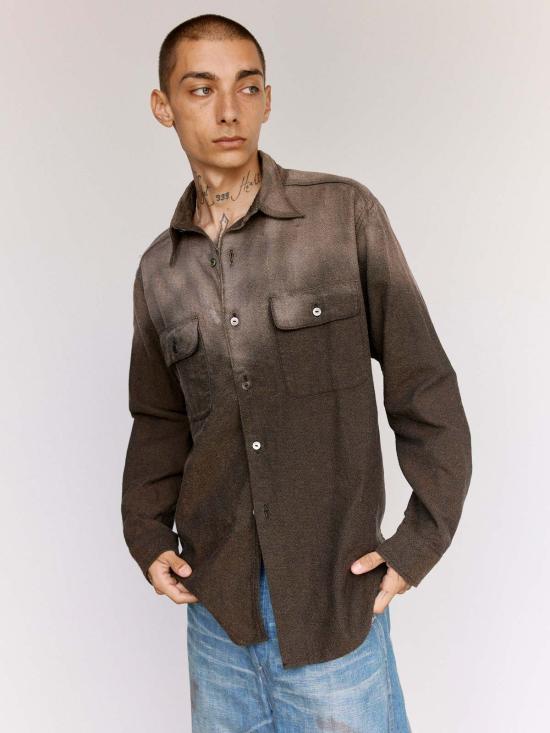  타이가 타카하시 긴팔 셔츠 타이거 타카하시 Lot.117 면 작업 셔츠 - TAIGA TAKAHASHI