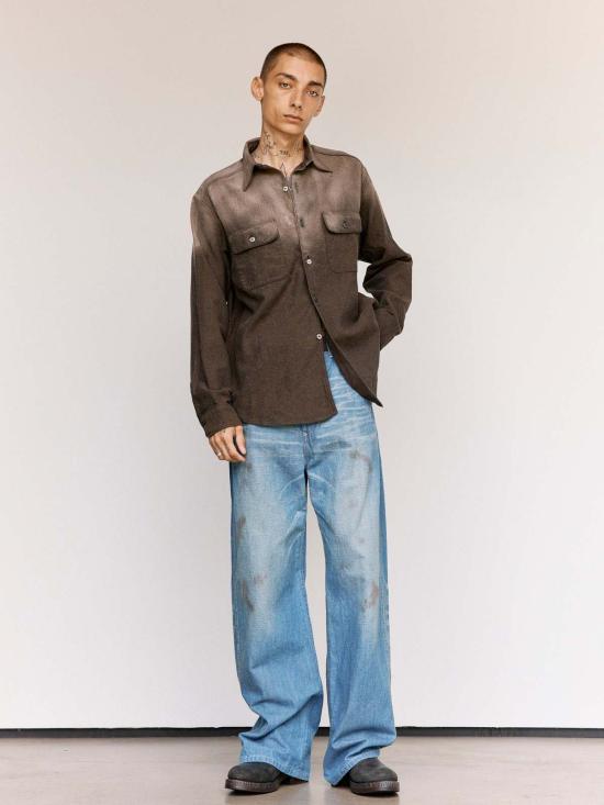  타이가 타카하시 긴팔 셔츠 타이거 타카하시 Lot.117 면 작업 셔츠 - TAIGA TAKAHASHI