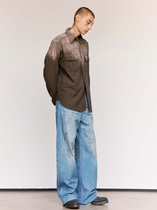  타이가 타카하시 긴팔 셔츠 타이거 타카하시 Lot.117 면 작업 셔츠 - TAIGA TAKAHASHI