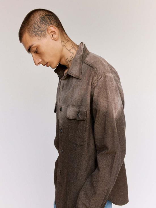  타이가 타카하시 긴팔 셔츠 타이거 타카하시 Lot.117 면 작업 셔츠 - TAIGA TAKAHASHI