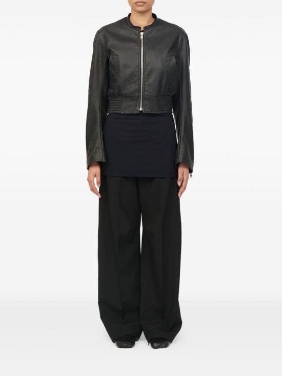  MM6 메종마르지엘라 봄버 자켓 Mm6 메종 마르지엘라 레더 이펙트 봄버 재킷 블랙 - MM6 MAISON MARGIELA