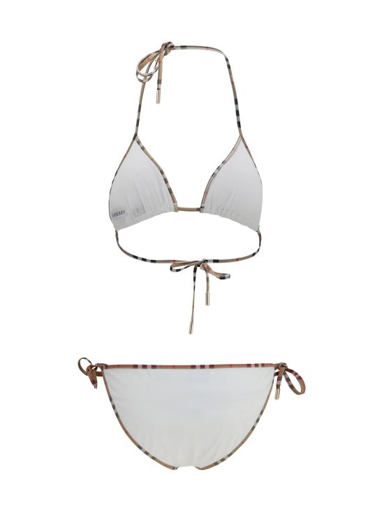 26SS 버버리 체크 트리밍 비키니 8070464 A1464 WHITE - BURBERRY