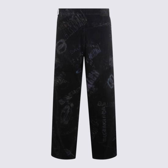  발렌시아가 데님 팬츠 코튼 데님 진 블랙 - BALENCIAGA