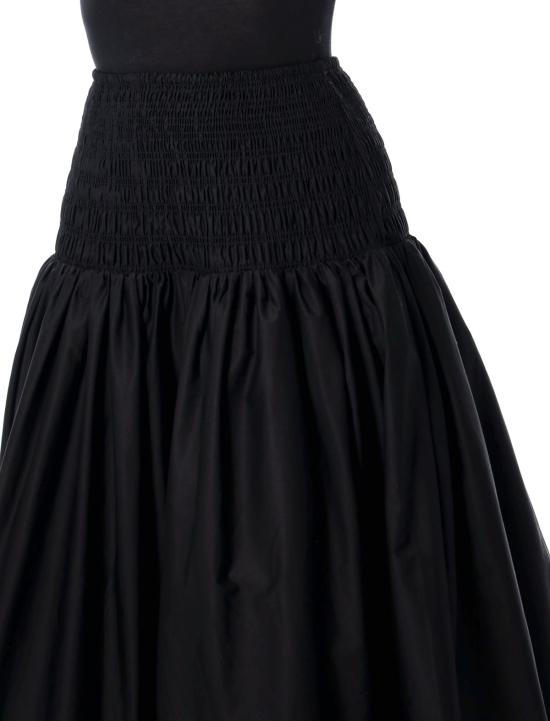  셀프 포트레이트 미디 스커트 코튼  블랙 - SELF PORTRAIT