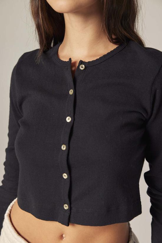  아멘테 가디건 버튼다운 숏  블랙 - AMENTE