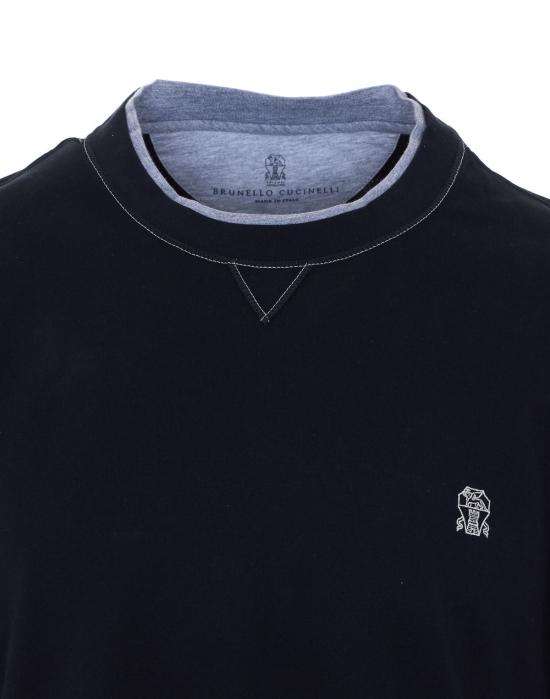  브루넬로 쿠치넬리 반팔 티셔츠 로고 티셔츠 블랙 - BRUNELLO CUCINELLI