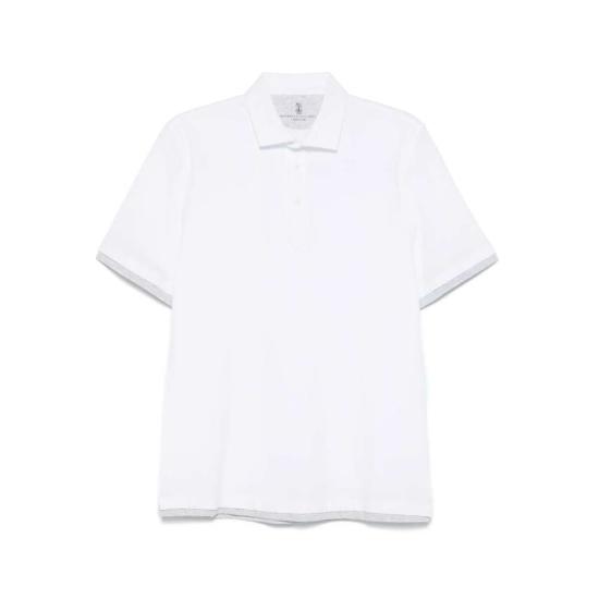  브루넬로 쿠치넬리 폴로 티셔츠 Brunello Cucinelli 폴로 셔츠 화이트