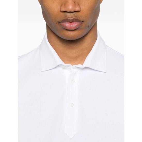  브루넬로 쿠치넬리 폴로 티셔츠 Brunello Cucinelli 폴로 셔츠 화이트 - BRUNELLO CUCINELLI