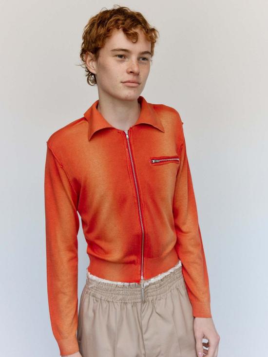  카미엘 포트젠스 가디건 Camiel Fortgens 레드 선페이드 실크 코튼 70년대 카디건