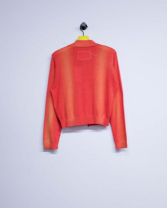  카미엘 포트젠스 가디건 Camiel Fortgens 레드 선페이드 실크 코튼 70년대 카디건 - CAMIEL FORTGENS