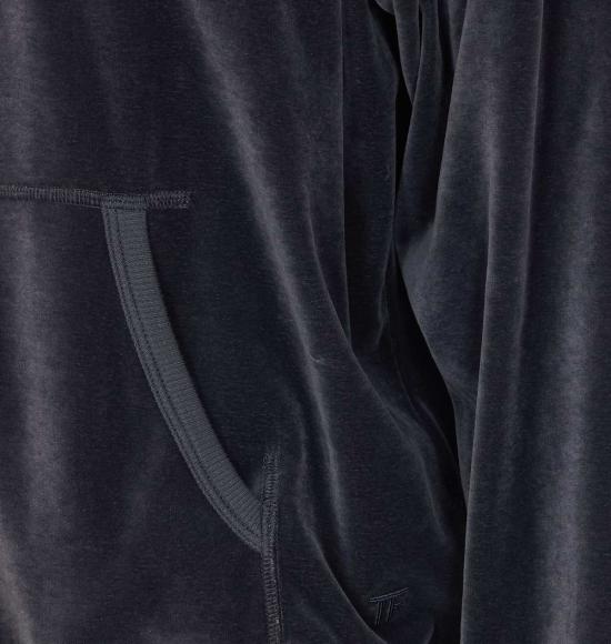  톰포드 긴팔 티셔츠 벨루어 후디 그레이 - TOMFORD