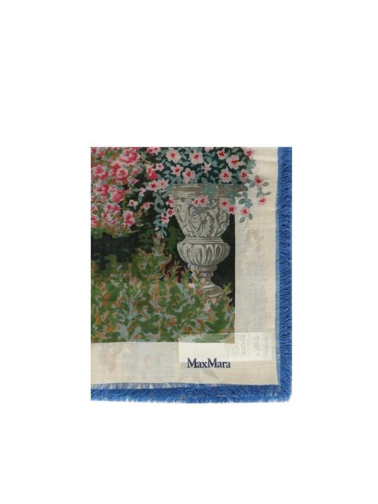  막스마라 머플러/스카프 프린트 스카프 화이트 아이보리
