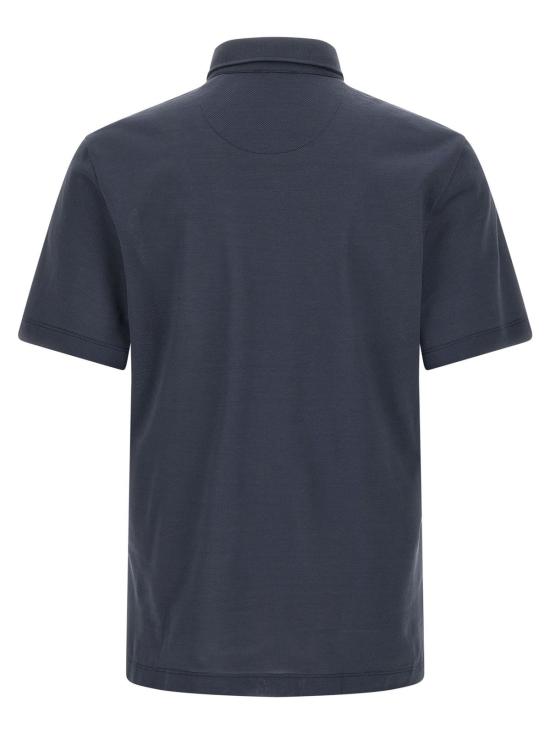  브리오니 폴로 티셔츠 코튼 폴로 셔츠 블루 - BRIONI