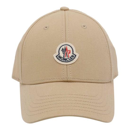  몽클레어 모자 몽클레르 로고 베이스볼 캡 베이지