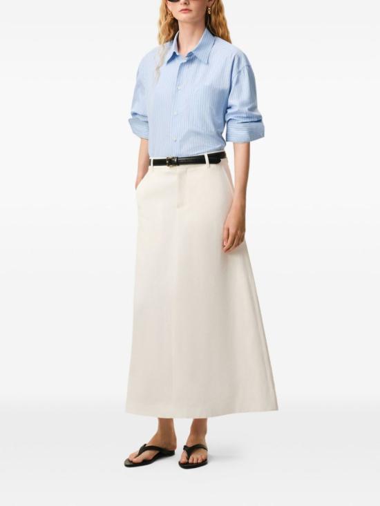  아미 탑 알렉상드르 마티우시 스트라이프 코튼 셔츠 클리어 블루 - AMI