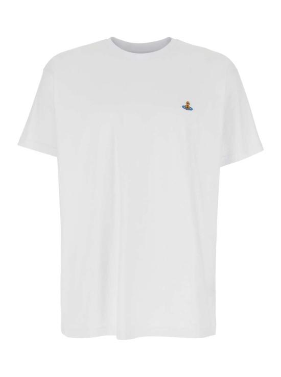  비비안웨스트우드 반팔 티셔츠 비비안 웨스트우드 오브 로고 크루넥 티셔츠 화이트