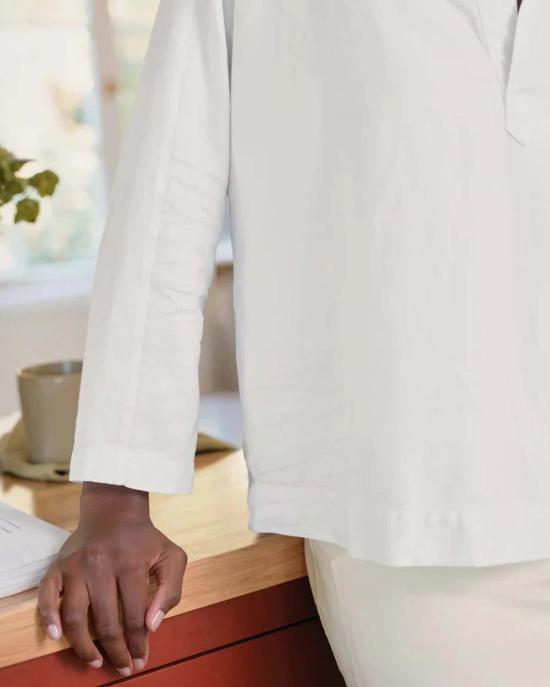  프랭크 앤 에일린 블라우스 Frank & Eileen Gabi 팝오버 셔츠 화이트 - FRANK & EILEEN