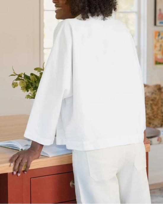  프랭크 앤 에일린 블라우스 Frank & Eileen Gabi 팝오버 셔츠 화이트 - FRANK & EILEEN