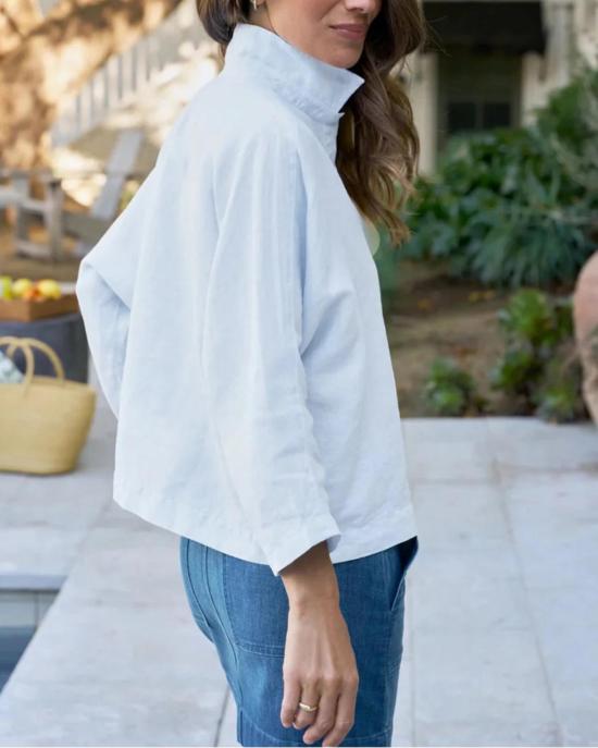  프랭크 앤 에일린 블라우스 Frank & Eileen Gabi 팝오버 셔츠 화이트 - FRANK & EILEEN