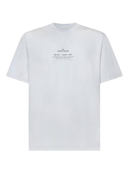  스톤 아일랜드 탑 스톤 프린트 티셔츠 (블루)