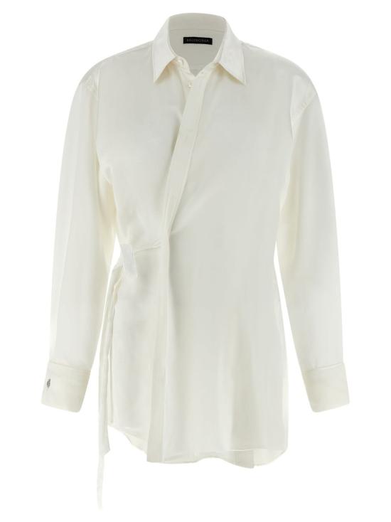  발렌시아가 탑 랩 셔츠 화이트